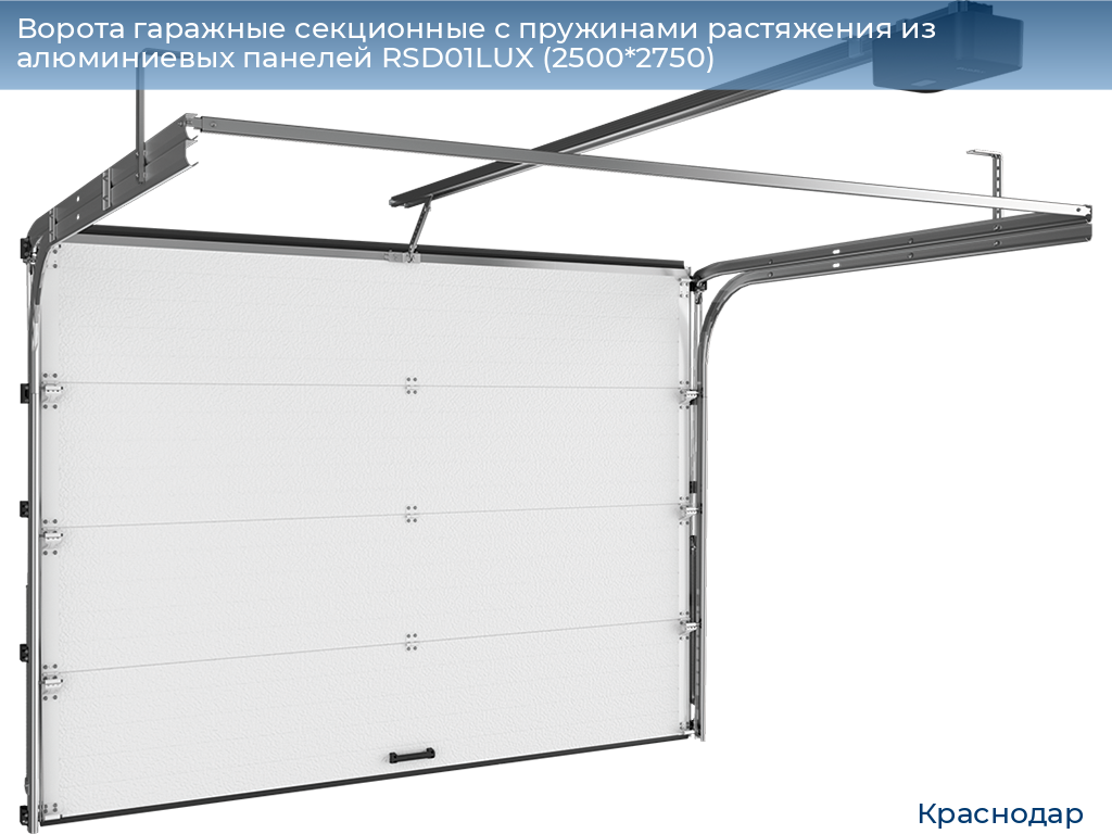Ворота гаражные секционные с пружинами растяжения из алюминиевых панелей RSD01LUX (2500*2750), https://krasnodar.doorhan.ru