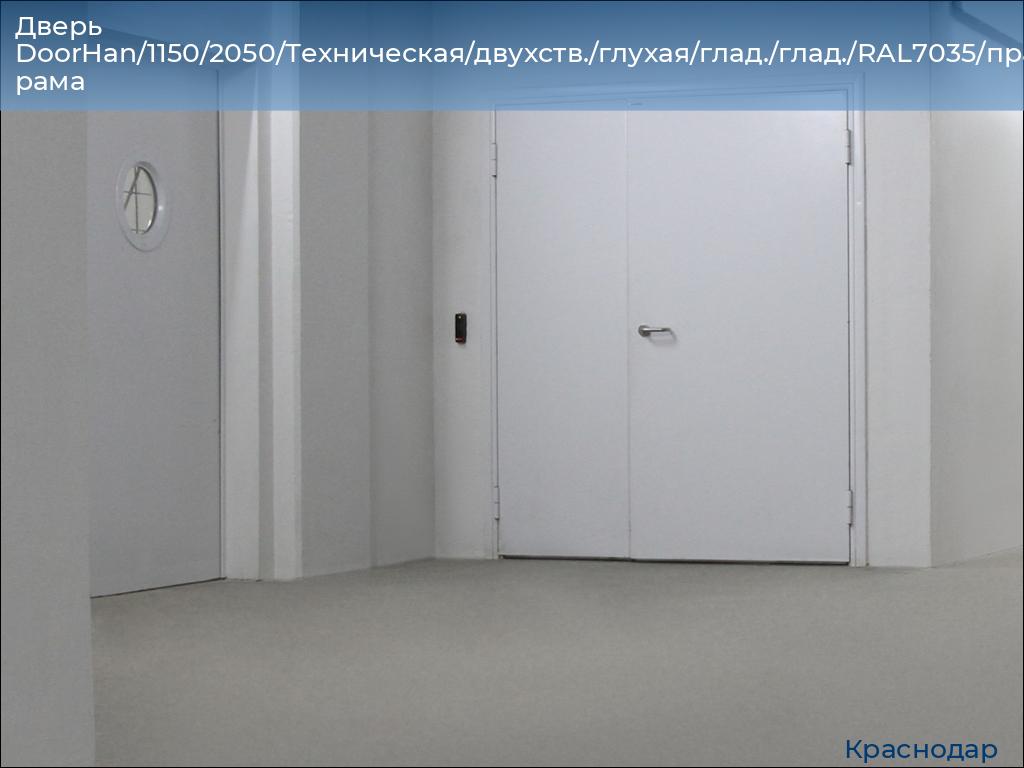 Дверь DoorHan/1150/2050/Техническая/двухств./глухая/глад./глад./RAL7035/прав./угл. рама, https://krasnodar.doorhan.ru