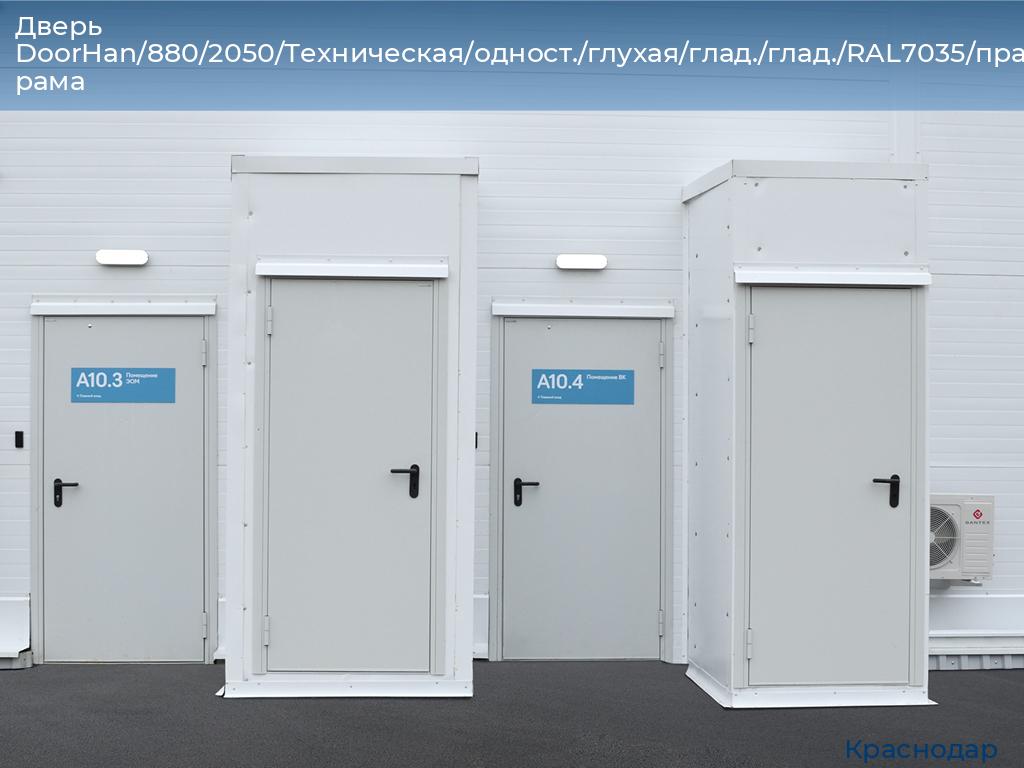 Дверь DoorHan/880/2050/Техническая/одност./глухая/глад./глад./RAL7035/прав./угл. рама, https://krasnodar.doorhan.ru
