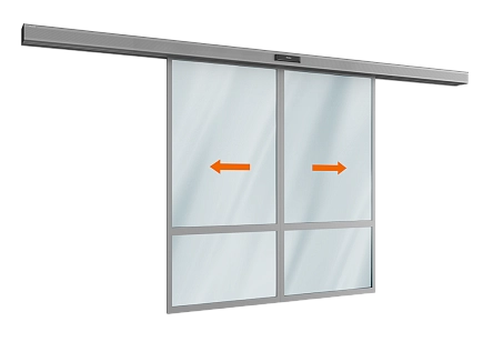 Комплект автоматической раздвижной двери (две подвижные лайтстворки) для привода ad-sp
